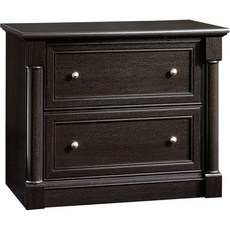 Sauder Palladia 2단 서랍 파일 캐비닛 홈 오피스용 측면 걸이형 폴더 정리함 맞물리는 서랍 윈드오크 마감, Wind Oak