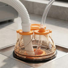 Armas kodu 세탁기 배수구 트랩 5구 배란다 하수구 트랩 올인원 냄세 악취 차단 배란다 세탁실 전용, 1세트