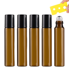 소이도르 갈색 차광 롤온 공병 오일 향수용기+롤온 따개 포함 10ml, 5개, 갈색(Brown)