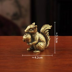 黃銅松鼠香插 實心擺件 復古工藝 線香座 創意禮品 居家裝飾 禪風+黃銅-松鼠抱慄線香插
