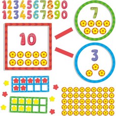 훌라소 97 PCS 화이트보드용 마그네틱 숫자 수학 조작 유치원 1학년 용 게임 라인 카운터 및 10프레임 세트 초등 교실 필수품