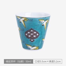 日本九穀燒 復古手工陶瓷茶杯水杯酒杯 禮盒裝, 1個, 緣起茶杯仙鶴）