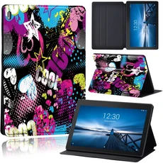 레노버 탭 M10 X605F X505F/탭 M10 PLUS X606F X/탭 E10 TB-X104F/TB-X104L 커버 가죽 낙서 사진 케이스 용, 04 graffiti021, 01 10.3 TB-X606F X606X