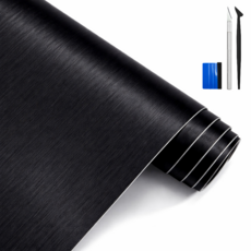 SOTT 프리미엄 3D 메탈 필름 랩핑 시트지, 1개, 블랙 폭20cm x 길이150cm