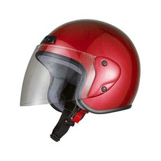 Motorcycle Parts Center 오토바이 헬멧 안전모 Jet 블랙 7201 프리 (머리둘레 Less Than 22.4-23.6 인치 (57-60 cm) 238157, 레드