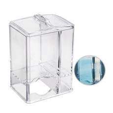 화장솜꽂이 사각 뚜껑 소품정리 2구 면봉 화장대 투명 79165ea 1(PC), 색상, 1개