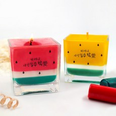 이러니 사랑할 수박애 커플 캔들 2개 만들기 KIT 키트 여름아이템 diy 향초 수제 소이 1인개별포장, 키트단일상품