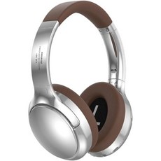 레트로 블루투스 5.4 오버이어 헤드폰 8시간 이상 배터리 FM 라디오 40mm 하이파이 드라이버 타입C 브라운실버블랙 실버 등급, Vintage brown
