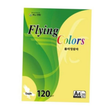 용지 연노랑색 이글 플라잉컬러 E42 A4 120g 20매 팩, 본상품