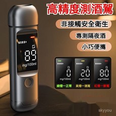 臺灣熱賣 新標準】酒精測試儀 查測酒駕檢測儀吹氣式測酒儀酒器高精度家專用 Z4KS, 1個, 深藍】內置進化倉+精準數值,秒出結果+USB循環充電