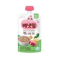 아이배냇 배냇밀 짜먹는 실온 이유식, 100g, 1개, 흑미소고기청경채진밥
