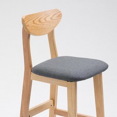 원목바스툴 바텐 바의자 카페 스탠딩 등받이 73CM, 53cm 그레이 패브릭 기타 쿠션 색상 참고