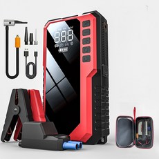 LA DERIVE 자동차 비상 시동 전원 8000A 타이어 공기 주입기 양용 휴대용 타이어 압력 모니터링, 8000mAh, 1개