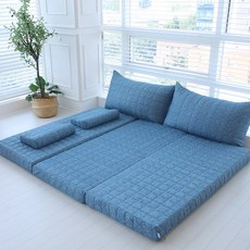 마누엘리 12cm 3단 접이식 바닥 침대 거실 수면 매트리스