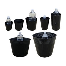 5치 6치 7치 장포트 성목 분갈이 파종 모종 분갈이 삽목 비닐화분 비닐포트 대용량, 50개, 블랙