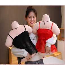 ah 등받이쿠션 등받이 섹시쿠션 봉제인형 포옹베개, 블랙 나시MX