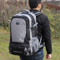 70L超大容量雙肩背包，戶外登山旅行行李包，男女通用款, 8222（70升）灰色
