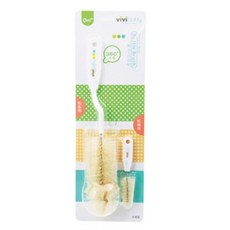 vivibaby 鬃毛奶瓶刷附奶嘴刷 360度旋轉, 1個