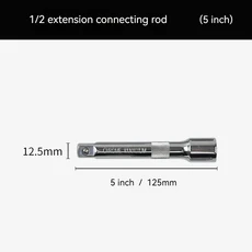 호환 1/4 3/8 1/2 소켓 래칫 렌치 익스텐션 바 50/75/100/125/150/250mm 롱 바 스티어링 슬리브 커넥팅로드, 02 Big  5inches
