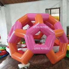 에어풍선 게임소품 풍선 벌집 축구공 정글짐 에어바운스 거미집 놀이체육 체육 교구, 두꺼워진 이중 테두리 핑크 오렌지 색상, 1개