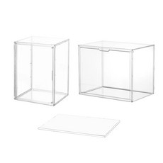 壓克力翻蓋收藏櫃，透明公仔展示盒，模型收納盒，防塵翻蓋設計，多層可選, 1個, 壓克力翻蓋 收藏櫃(大)