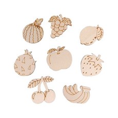 水果造型木片手工藝材料包 多款水果木片裝飾 DIY創意美術用品, 1個, 卡通水果-木片