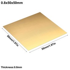구리 황동 판재 0.5mm 0.8mm 1mm 다양한 황동 판재 절단 CNC 프레임, 0.8x50x50mm, 1개