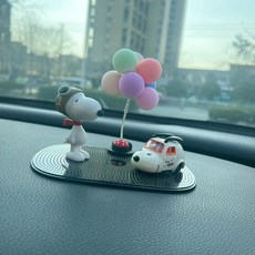 카우스 자동차 악세사리 차량용 대시보드 24종 피규어 소품, 플라잉 카트 컬러볼 블랙패드