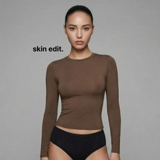 스킨에딧 요가상의 필라테스복 러닝옷 헬스 등산복 여성운동 기본긴티 여성긴팔 출근룩 기능성 롱슬리브