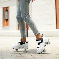 롤러슈즈 힐리스 바퀴달린신발 운동화, 1개, 1201 블랙-화이트 4륜