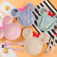 유아 식기 식판 어린이 캐릭터 귀요미 안전 분리 그릇, GT 4귀요미식기-민트, 1개