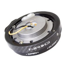NRG Innovations 얇은 버전 핸들 퀵 릴리즈 허브 6x70 및 6x74mm 볼트 패턴 2.5cm(1인치) 깊이 범용 퀵 릴리즈 키트 탄소 섬유 링 NRG-SR, 블랙
