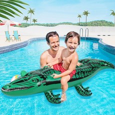 鱷魚坐騎買一送一 充氣玩具 充氣坐騎 水上玩具 泳池 泳圈, 1個, 鱷魚坐騎