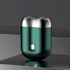 독일 기술 1+1 고품질 휴대용 더블헤드 전기 면도기 usb 충전 미니 면도기 자동 면도기 포장증정, 그린 1개입