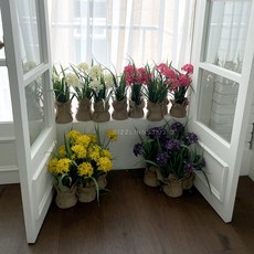 조화 꽃 화분 장식 세트 포토존 홈카페 식당 셀프 DIY 생화같은 테이블 인조꽃 플랜테리어, 1개, 핑크