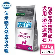 法米納 VetLife 犬用磷酸銨鎂結石管理配方 12kg 處方飼料, 1個