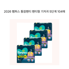 팸퍼스 통잠 팬티형 기저귀 아동용, 5단계, 104매