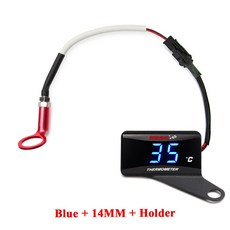 쿠쿠스토어 KOSO 실린더 헤드 온도 게이지 오토바이 LCD 디지털 스크린 센서 SAMCI 범 ﻿, 12 blue-14MM-R bracket