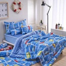라움베딩 싱싱카 아동 극세사 차렵 패드세트SS, 코발트블루