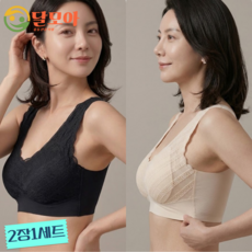 달모아 편한 노후크 노와이어 심리스 브라 패드 일체형 2장 세트 (빅사이즈 속옷 스포츠 브래지어)