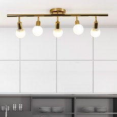 데코 5등 천장등 주방등, 5등 골드 주백색 (LED램프포함)