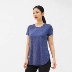 ecrea 混色設計短袖運動上衣 藍色