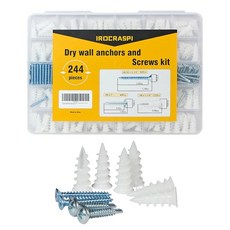 IROCRASPI 셀프탭핑 나사 드라이월 앵커 키트 192PCS 4사이즈