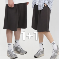 올리즌 2장세트 남녀공용 버뮤다 팬츠 6부 와이드 트레이닝 반바지 CH4791BQ