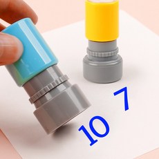 더봄리빙 만년 숫자 스탬프 번호 행사 체험 도장, 1개, 블루