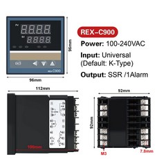 부화기 계란부화기 달걀부화기 병아리부화기 인큐베이터스마트 온도 컨트롤러 REX-C900 범용 입력 4-20mA, 05 C900 VAN, 1개