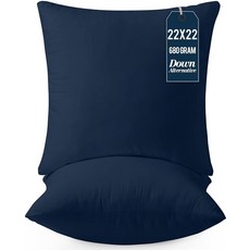 Utopia Bedding 장식용 쿠션 인서트 2개 팩 화이트 - 55.9 x 55.9cm22 22인치 침대 및 소파 베개 실내 133678, 네이비
