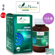 호주 굿라이프 뉴트리션 스피루리나 1000mg 100정 해외 직구, 3개*, 3개