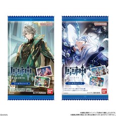 BANDAI 日版 原神 食玩 日本製 卡包貼紙 餅卡, 1個, 盲抽未拆 (包裝款式隨機出貨)