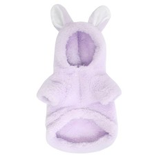 DogDog 寵物紫愛你兔子連帽T, 紫色